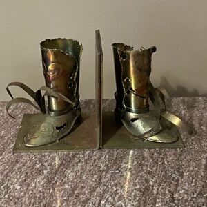 Vintage cowboy boot book ends